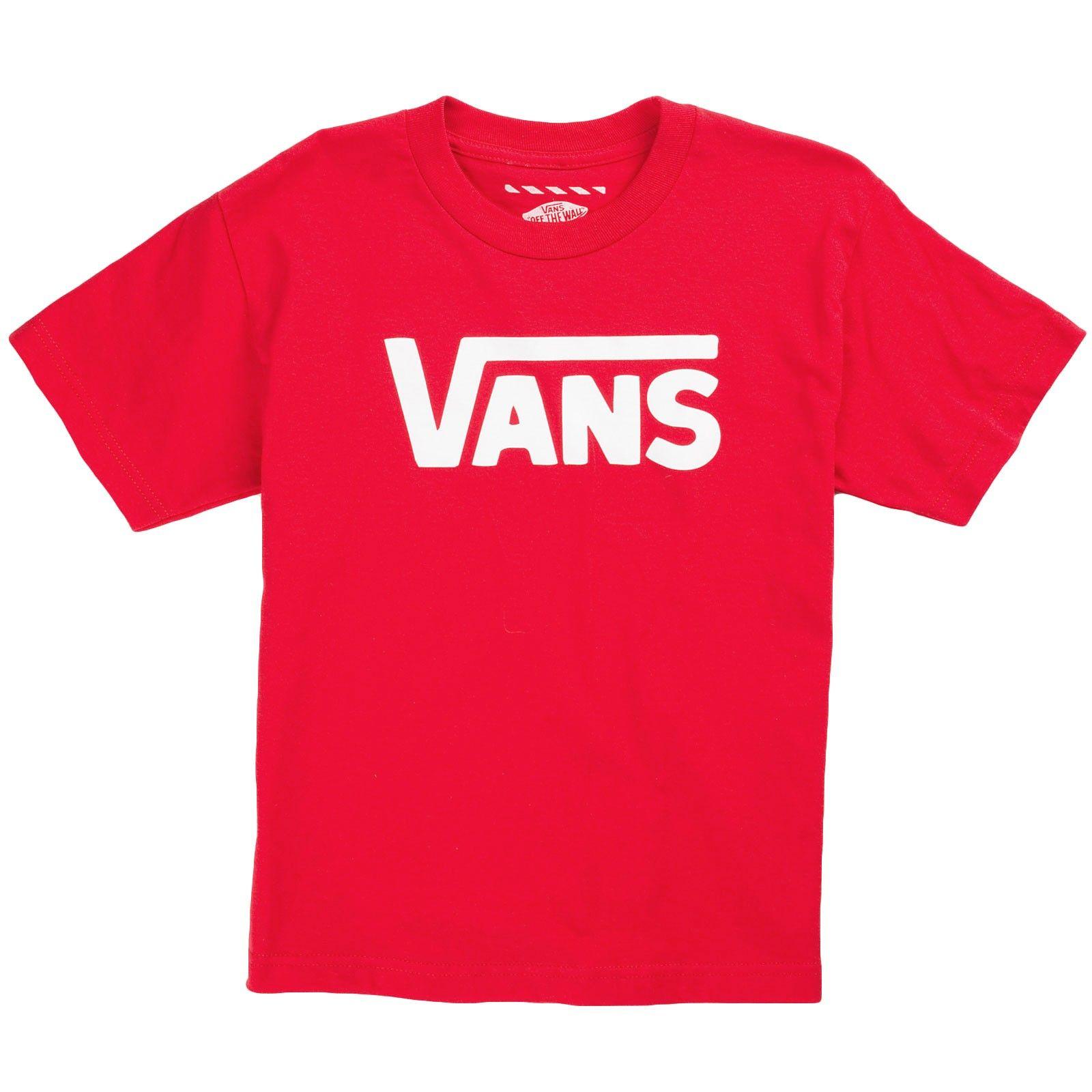 Red White Vans Logo - Vans Classic Youth T Shirt / White