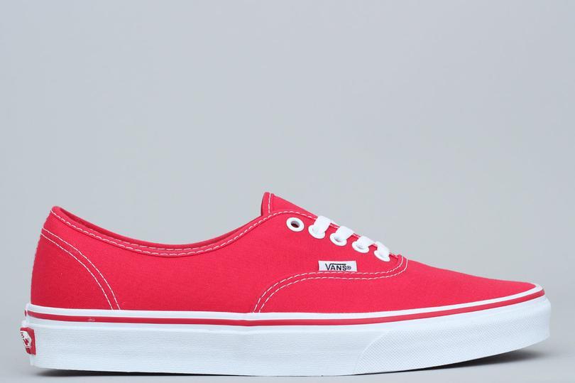 Red White Vans Logo - Vans Authentic Shoes Red – Slam City Skates