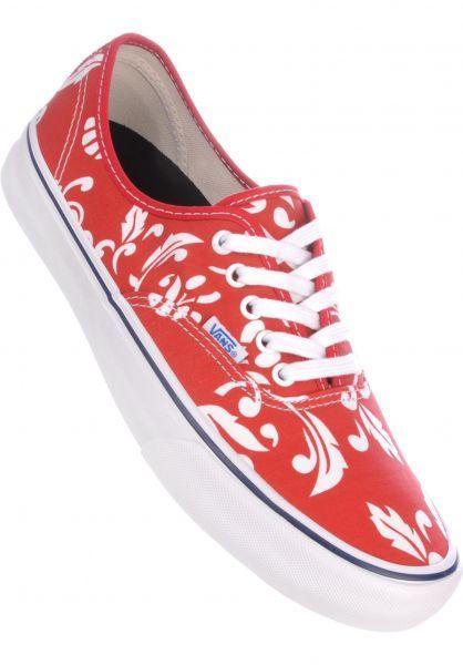 Red White Vans Logo - Authentic Pro 66 Vans All Shoes in duke-red-white for Men | Titus