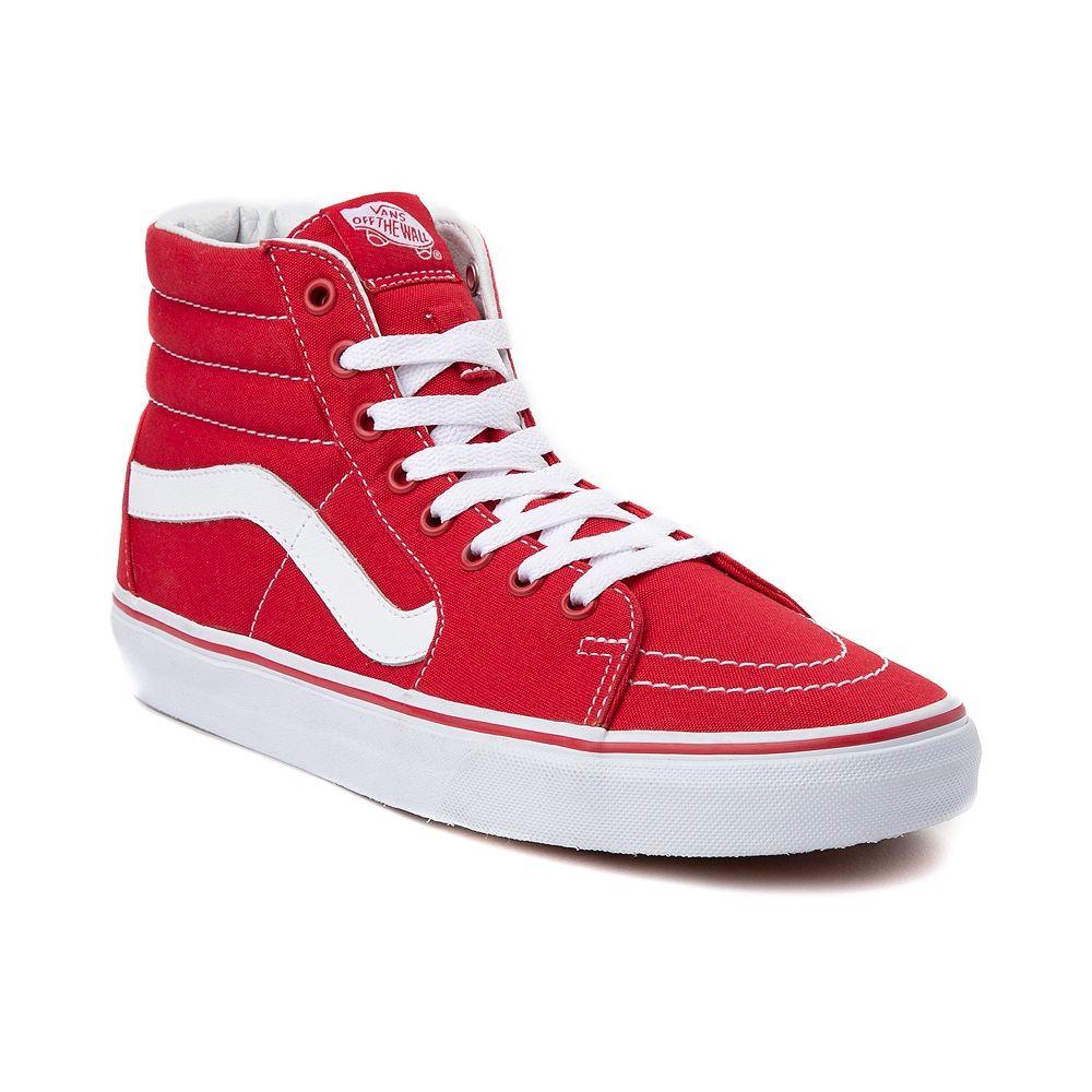 Red White Vans Logo - Vans Sk8 Hi Skate Shoe - RedWhite - 498740