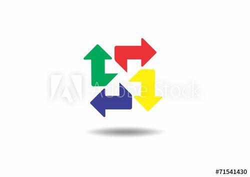 Red Green and Yellow Logo - arrow, color, letter N, logo, color, green, yellow, red, blue