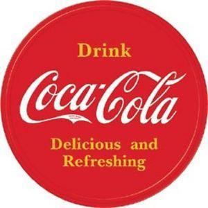 Round Red Restaurant Logo - Drink Coca Cola Logo ROUND TIN SIGN Metal Vintage Restaurant Bar Ad