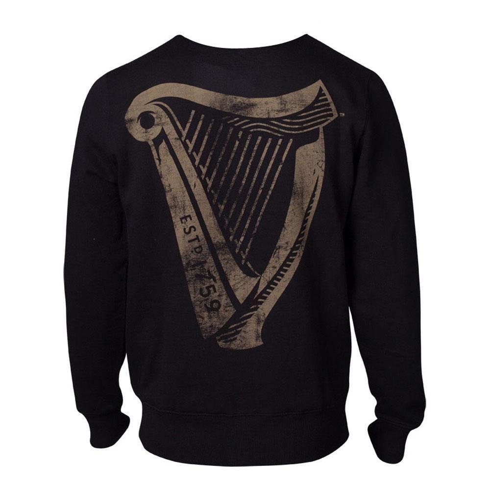 Clothing of a Harp Logo - GUINNESS Male Distressed Harp Logo Sweatshirt, Large, Black ...