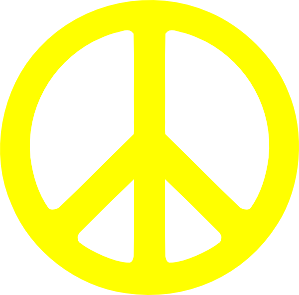 Yellow Peace Sign Logo - Yellow Peace Sign Clip Art at Clker.com - vector clip art online ...