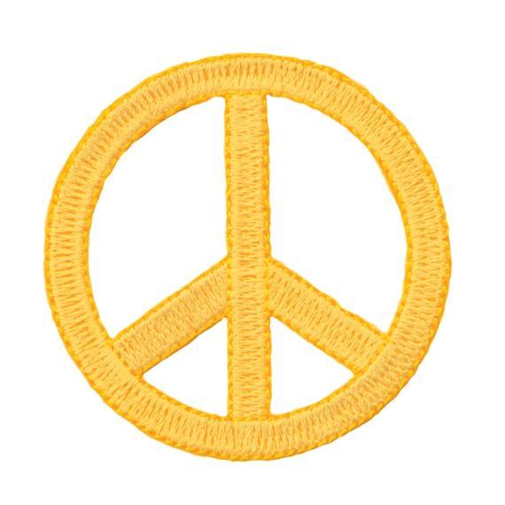 Yellow Peace Sign Logo - Yellow Peace Sign Patch Die Cut Happy Groovy Hippie Symbol | Etsy