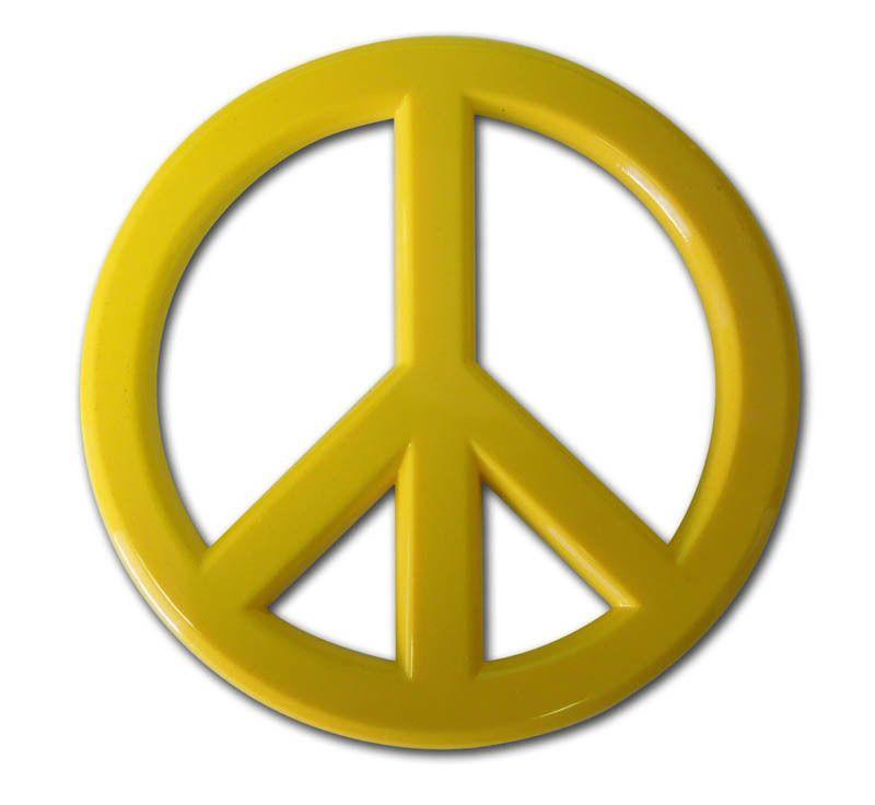 Yellow Peace Sign Logo - Peace Sign Yellow Acrylic Emblem | Elektroplate