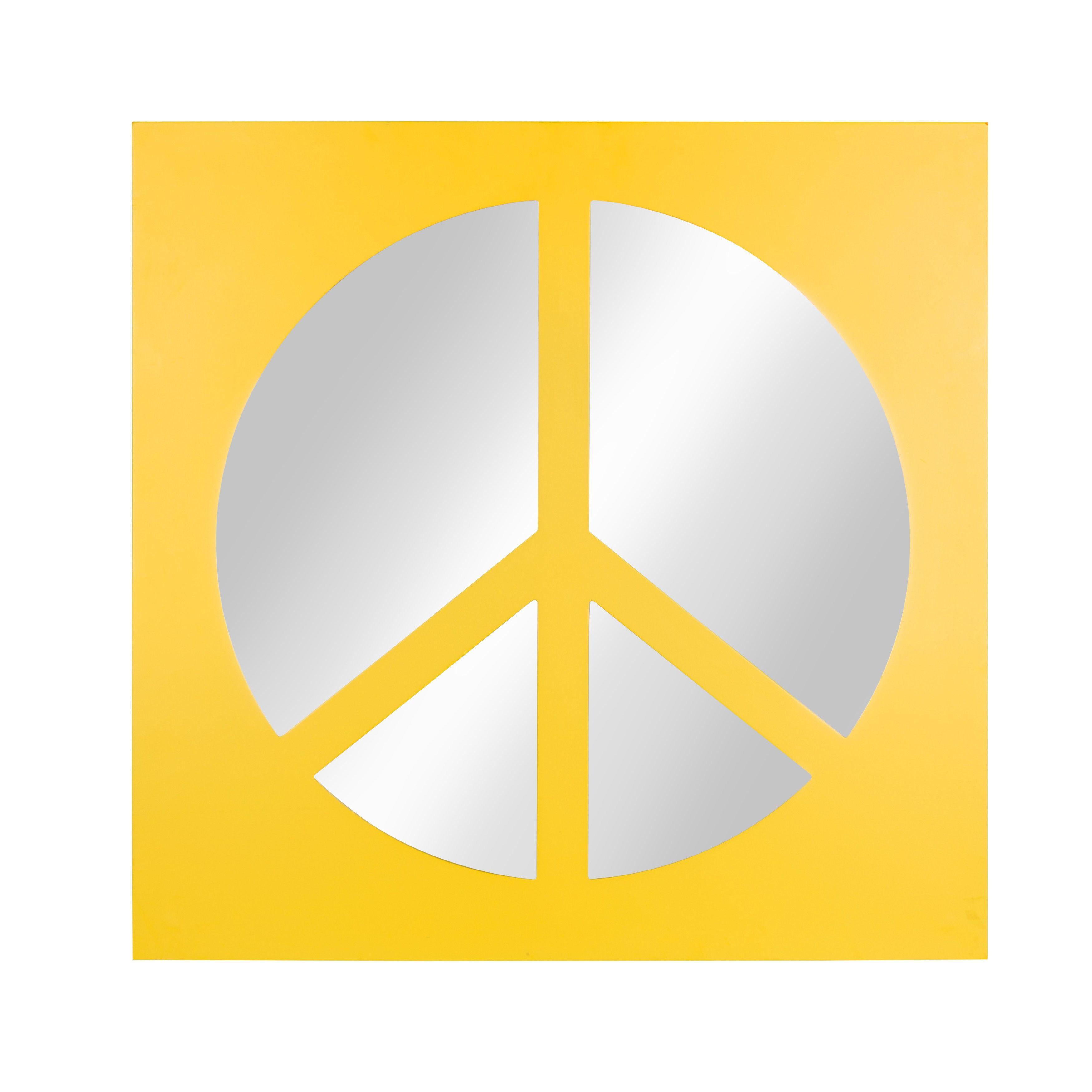 Yellow Peace Sign Logo - Shop Kate and Laurel Peace Sign Icon Square Wall Accent Mirror