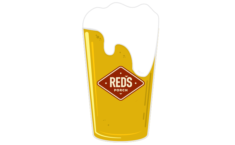 Round Red Restaurant Logo - Restaurant in South & North Austin - Red's Porch