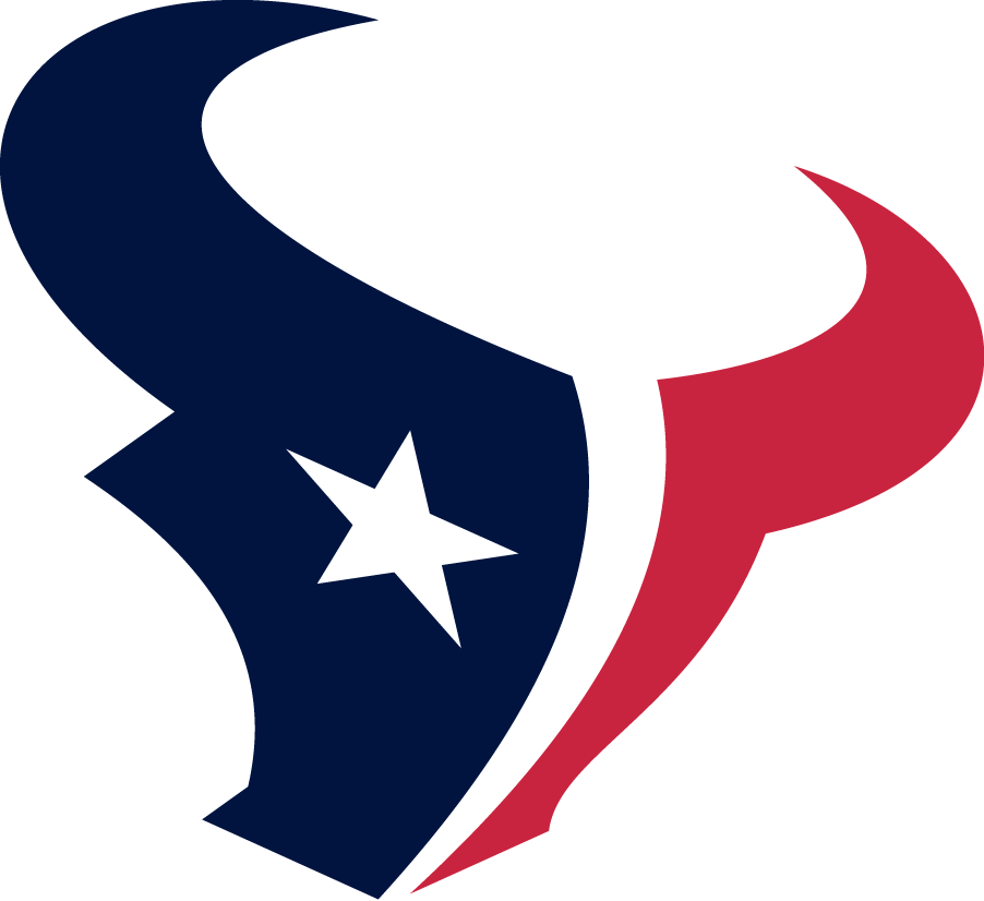 Blue White and Red Bull Logo - Houston Texans Primary Logo (2002) - A midnight blue and red bull ...