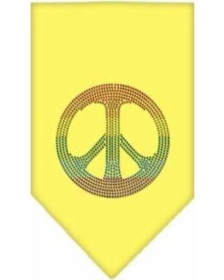 Yellow Peace Sign Logo - Special Prices on Rainbow Peace Sign Rhinestone Bandana Yellow Small