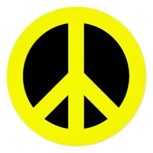 Yellow Peace Sign Logo - Yellow Peace Sign Invitations | Zazzle