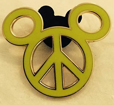 Yellow Peace Sign Logo - Yellow Peace Sign Mickey Mouse Icon Disney Pin: Clothing