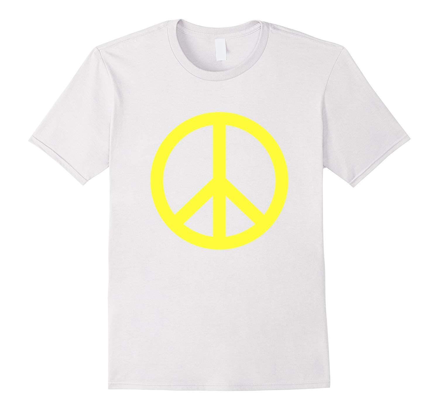 Yellow Peace Sign Logo - Yellow Peace Sign T-Shirt-ANZ - Anztshirt