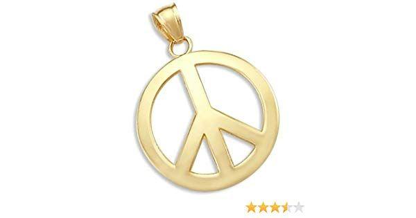 Yellow Peace Sign Logo - Amazon.com: Sonia Jewels 14k Yellow Gold PEACE Symbol Sign Charm ...