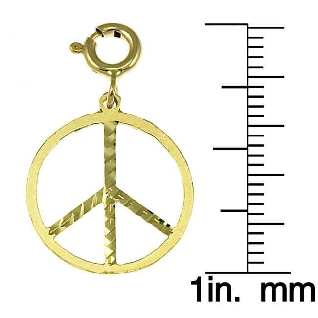 Yellow Peace Sign Logo - Shop 14k Yellow Gold Peace Sign Charm Shipping Today