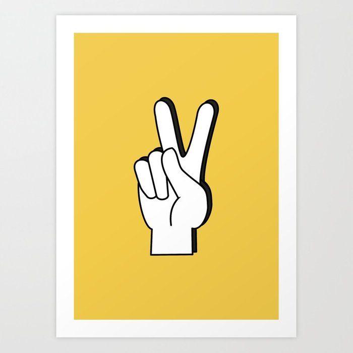 Yellow Peace Sign Logo - Peace Sign yellow Art Print by julenejorgensen | Society6