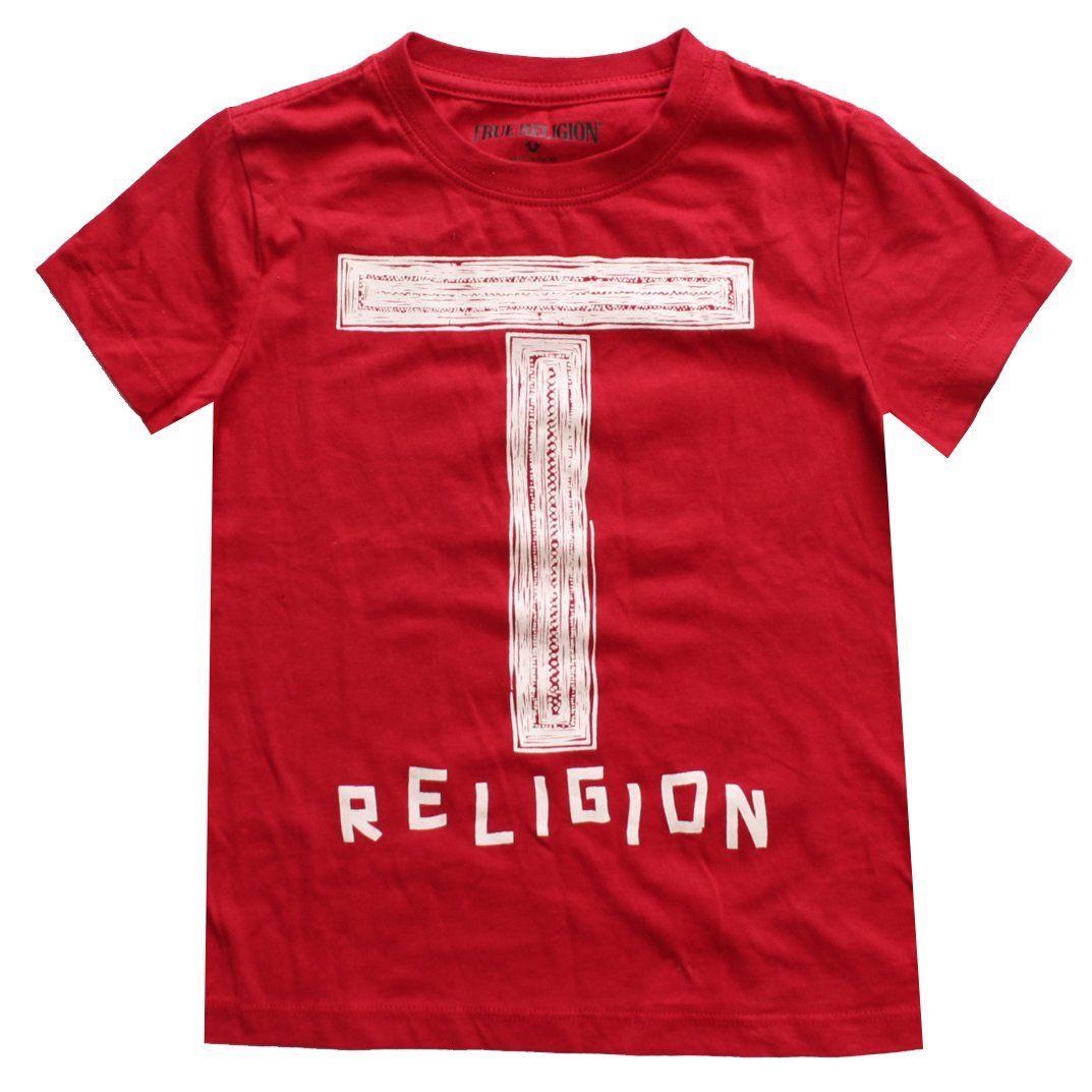 Red True Religion Logo - True Religion Logo Boy's Letter Logo Tee in True Red