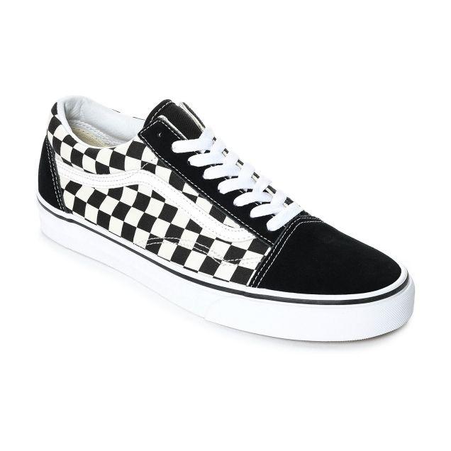 Checkered Vans Skateboard Logo - nike Vans Old Skool Black & White Checkered Skate Shoes N34s6196, supra