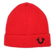 Red True Religion Logo - True Religion Red Ribbed Beanie Winter Hat One Size Logo Style ...