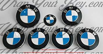 White with Blue M Logo - WHITE & DARK BLUE M SPORT BMW Badge Emblem Overlay HOOD TRUNK RIMS ...