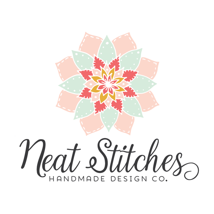 Fabric Flower Logo - Stitched Flower Sewing Premade Logo Design with Your