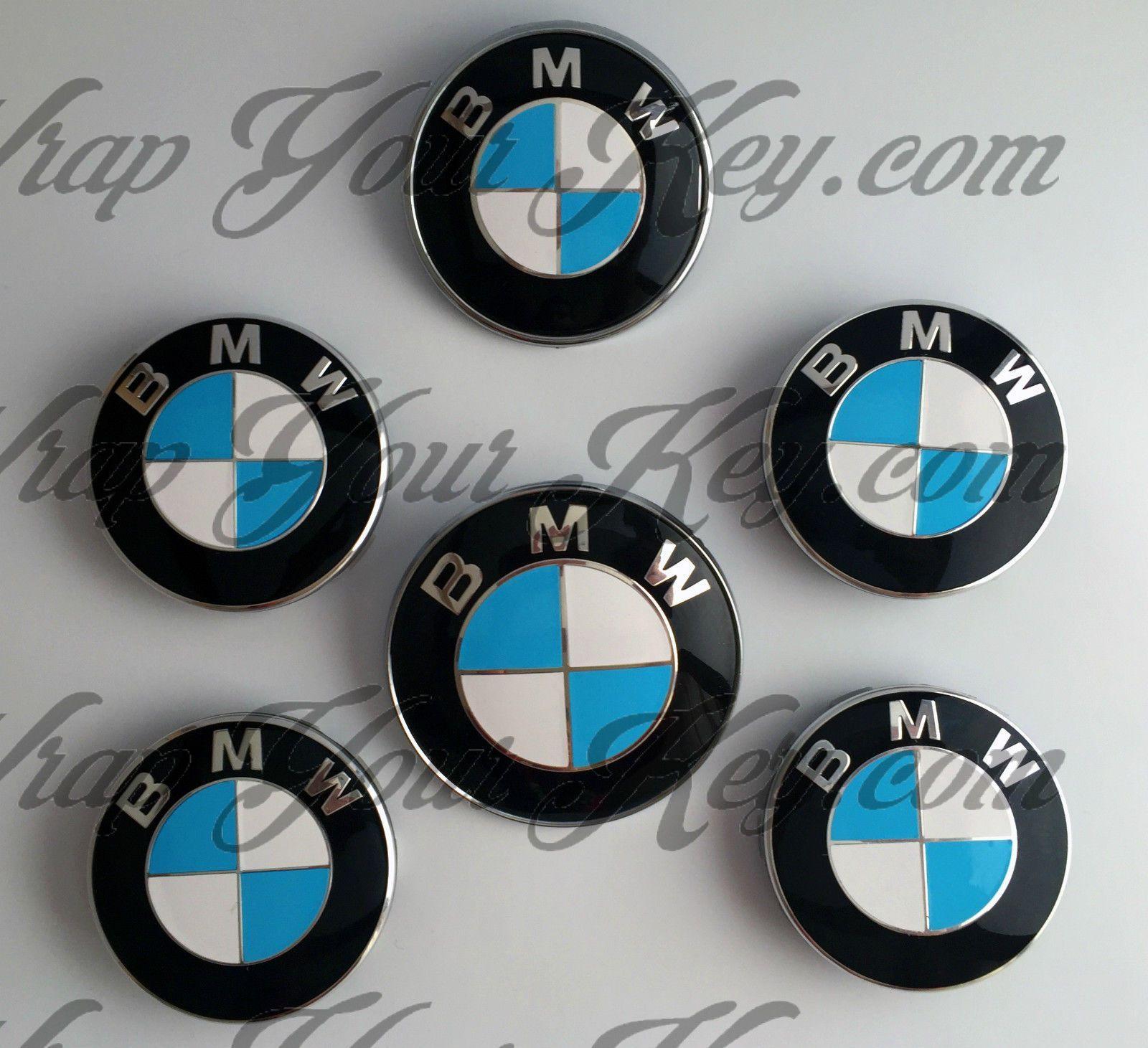 White with Blue M Logo - WHITE & BABY BLUE M SPORT BMW Badge Emblem Overlay HOOD TRUNK RIMS