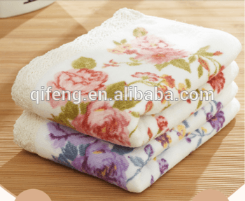 Fabric Flower Logo - China Towel Factory Custom Flower Logo Terry Fabric Cotton Print