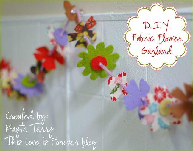 Fabric Flower Logo - DIY Wedding fabric Flower Garland. Wedding to be