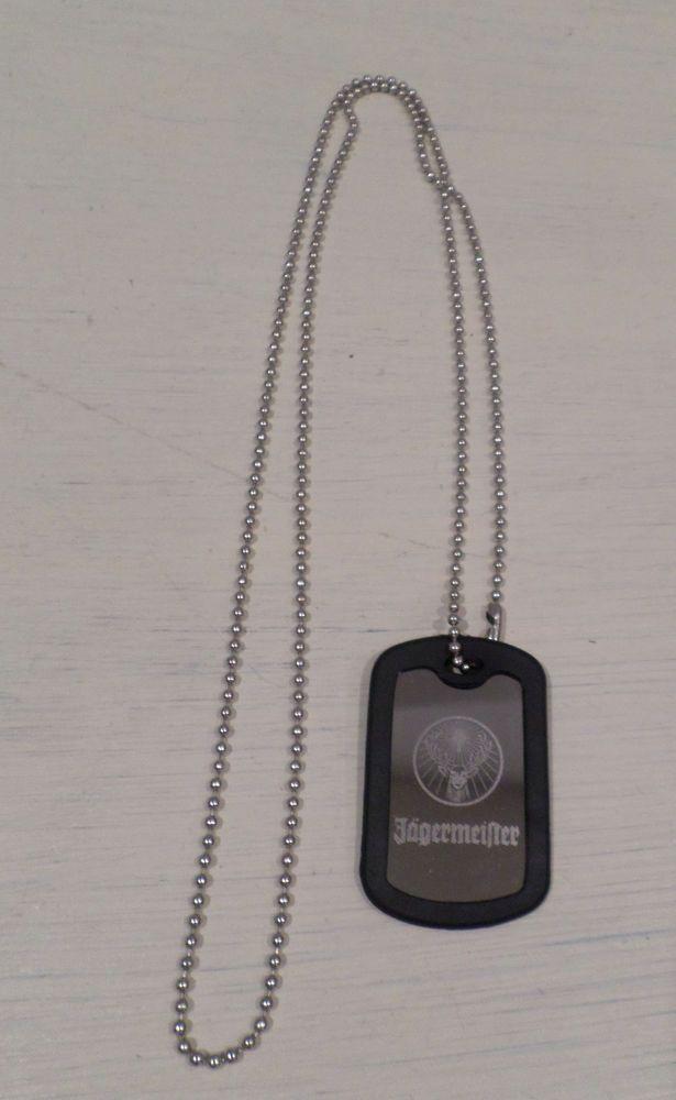 Silver Dog Logo - JAGERMEISTER SILVER DOG TAG NECKLACE - Collectors Item Logo on Both ...