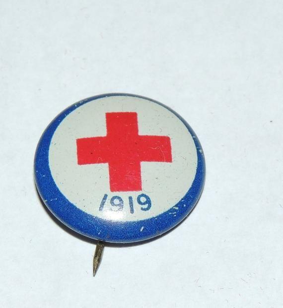 1919 Red Cross Logo - WW1 1919 Red Cross pinback | Etsy