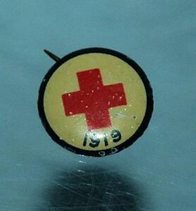 1919 Red Cross Logo - Vintage WWI Pinback Red Cross 1919 American Art Works Ohio