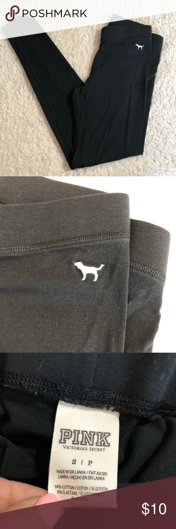 Silver Dog Logo - PINK Victoria's Secret Silver Dog Logo Leggings. My Posh Closet