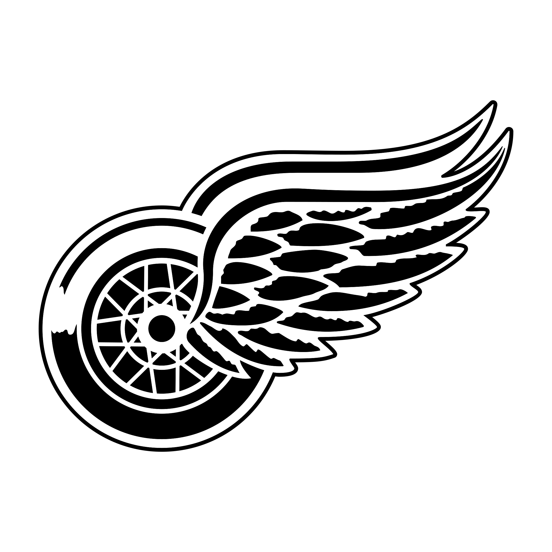 Black and White Detroit Red Wings Logo - Detroit Red Wings Logo PNG Transparent & SVG Vector - Freebie Supply
