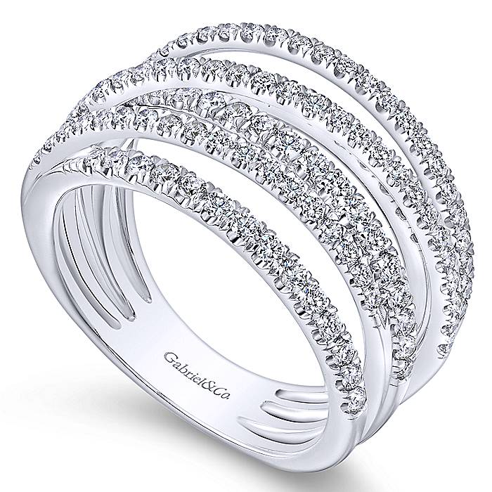 3 Over Lapping Diamonds Logo - Captivating Wide Band Ring Adorned With Six Overlapping Strands of ...