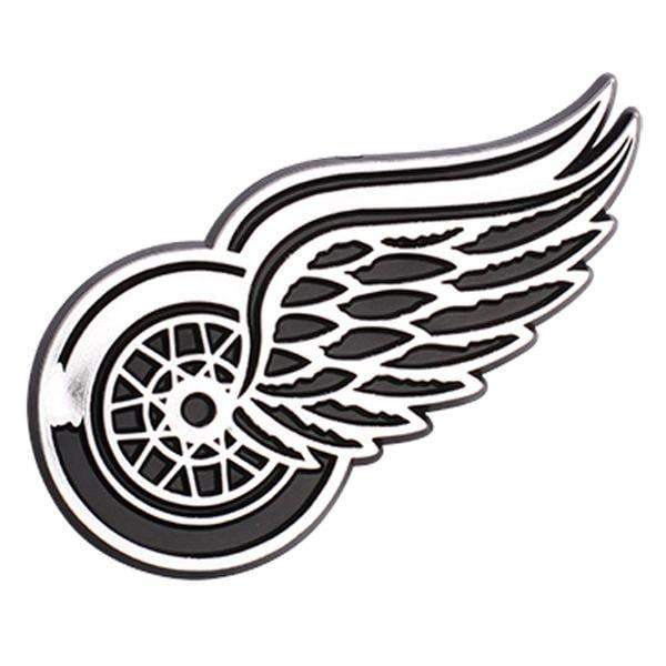 Black and White Detroit Red Wings Logo - Pro Mark Detroit Red Wings Chrome Emblem