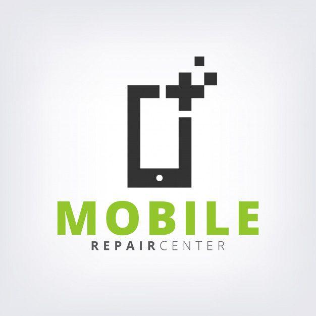Phone Repair Logo - Green mobile phone fix & repair logo icon template Vector. Premium
