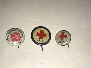 1919 Red Cross Logo - Mixed Vintage Lot American Red Cross Service 1919 & 1920 Pins