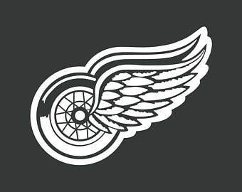 Black and White Detroit Red Wings Logo - Red wings