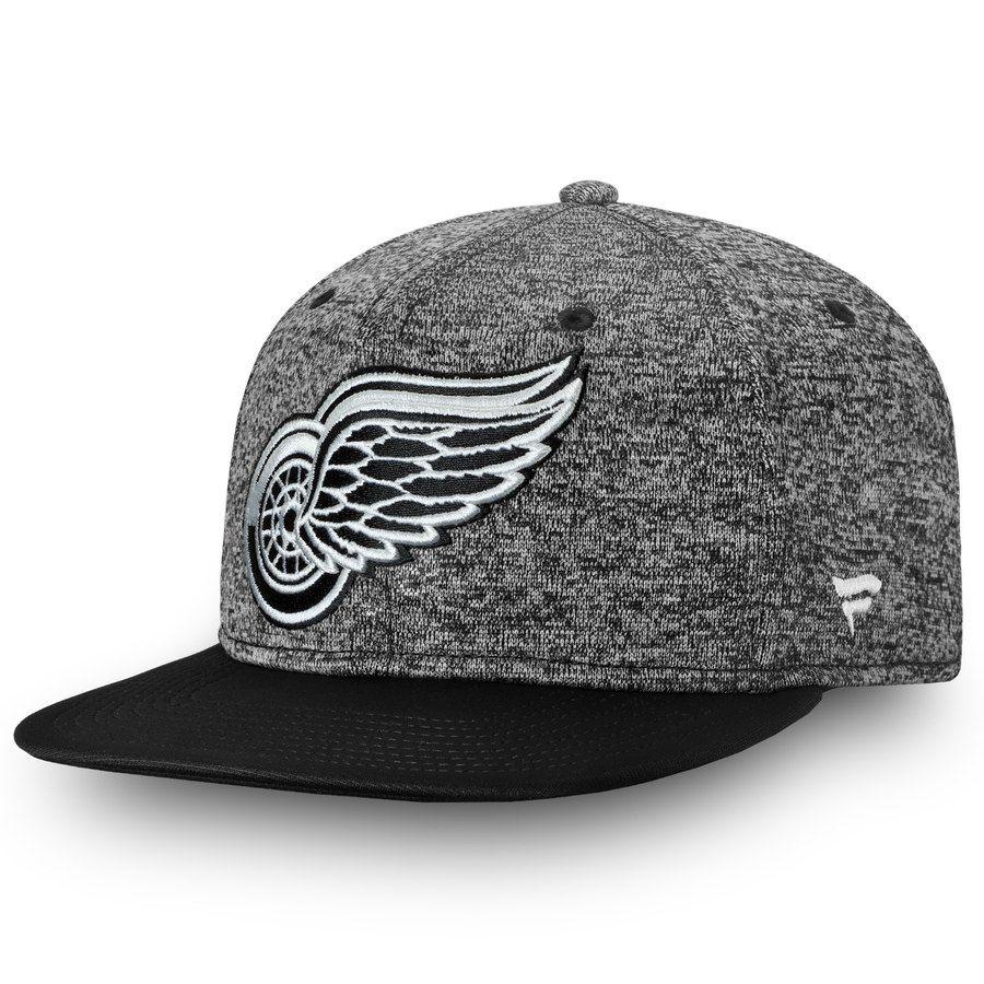 Black and White Detroit Red Wings Logo - Men's Detroit Red Wings Fanatics Branded Heathered Gray/Black Emblem ...