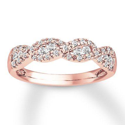 3 Over Lapping Diamonds Logo - Diamond Band 1/3 ct tw Round-cut 10K Rose Gold | Stuff I'd like to ...