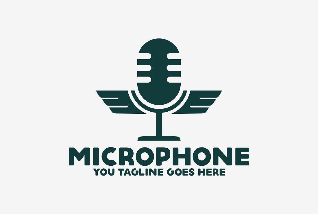 Microphone Logo - Microphone Logo Logo Templates Creative Market