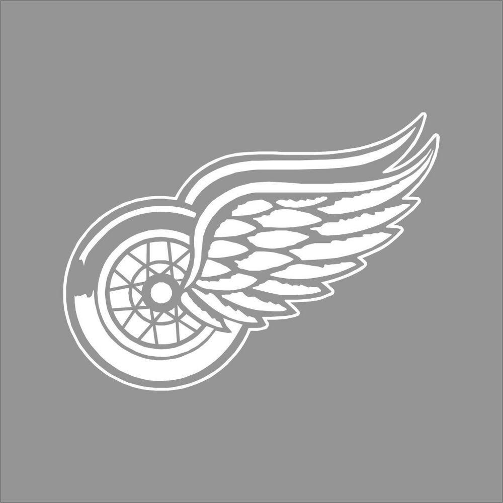 Black and White Detroit Red Wings Logo - Detroit Red Wings NHL Team Logo 1Color Vinyl Decal Sticker Car