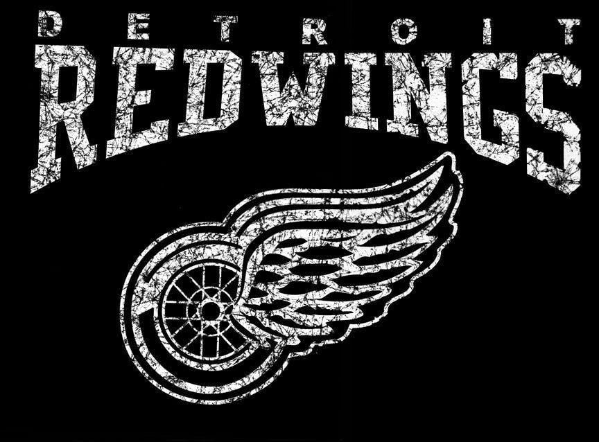 Black and White Detroit Red Wings Logo - Detroit Red Wings Adult Size Large Black Short Sleeve T Shirt