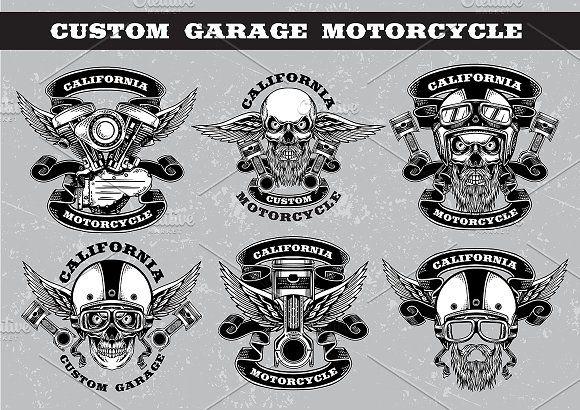 Custom Garage Logo - custom garage motorcycle ~ Illustrations ~ Creative Market