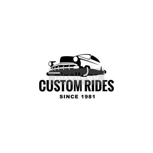 Custom Garage Logo - Hot Rod Custom Rides Garage - Classic Car | Pixellogo