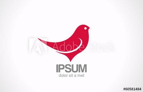 Red Sparrow Logo - Logo Bird Sitting abstract vector design. Red sparrow this