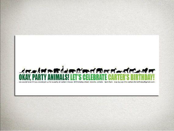 Green Red-Orange Zoo Logo - BIRTHDAY PARTY Printable Party Animal Invitation - animals in party ...