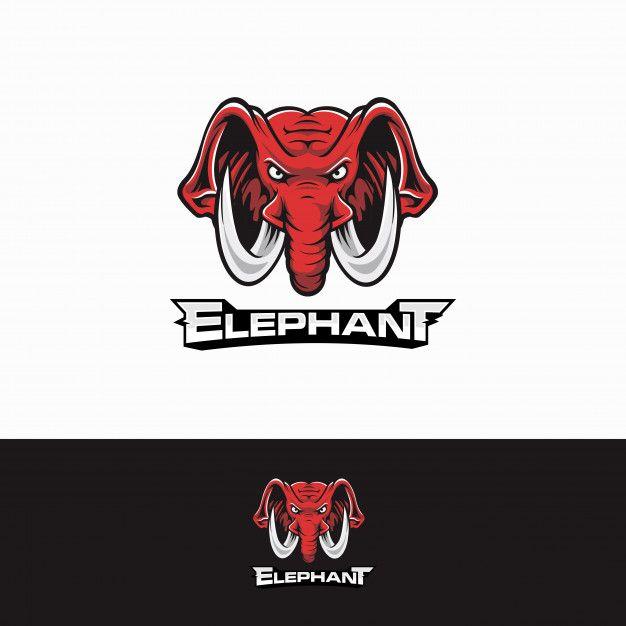 Red Elephant Logo - Red elephant head mascot logo Vector