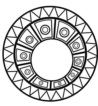 Aztec Circle Logo - Simple Aztec Circle Pattern Vinyl Decal Sticker 12