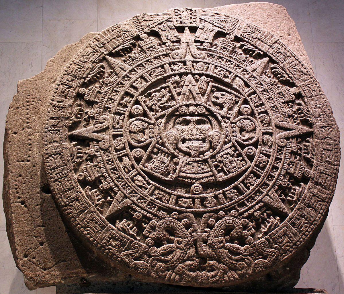 Aztec Circle Logo - Aztec sun stone